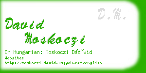 david moskoczi business card